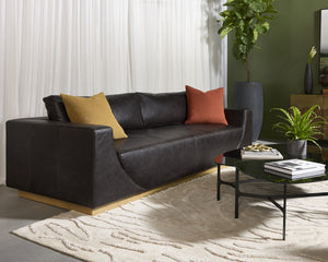 ANAKIN SOFA - LIGHT OAK - TUSCANY WARM BLACK LEATHER