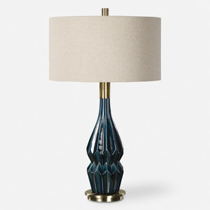 Prussian Blue Ceramic Lamp