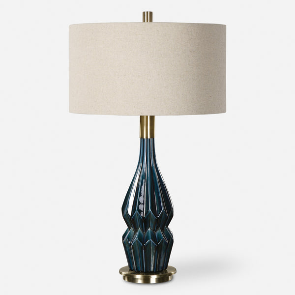 Prussian Blue Ceramic Lamp