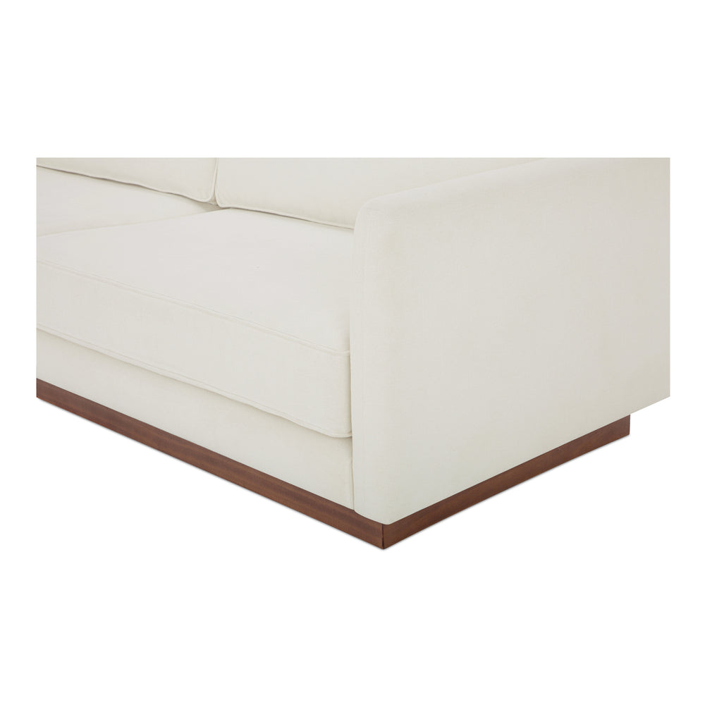 Moe's Vernon Sofa with Wooden Base in White