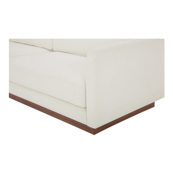 Moe's Vernon Sofa with Wooden Base in White