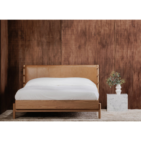 Moe's Colby Queen Bed with Leather Headboard