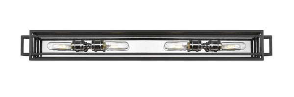 Titania 4 Light Vanity in Black + Chrome Finish