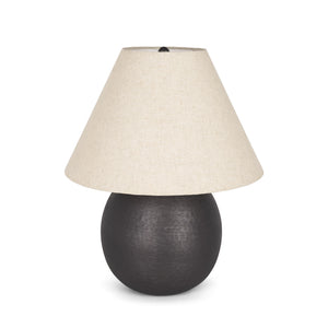 Sadiyah Black Brushed Metal w/ Beige Shade Table Lamp