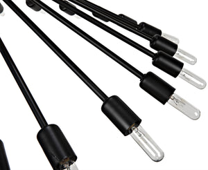 Mancini Chandelier, Black Steel