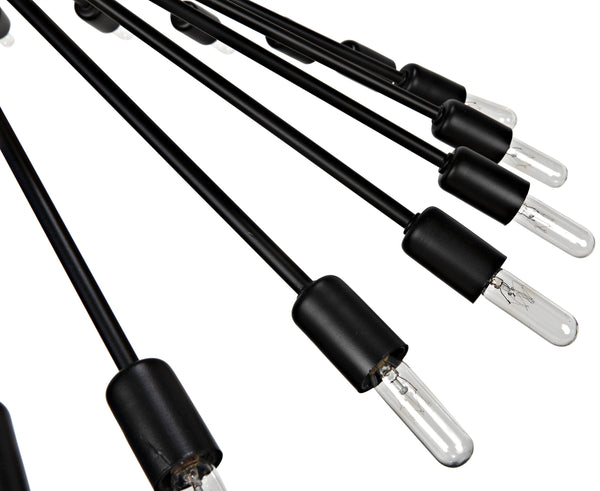 Mancini Chandelier, Black Steel