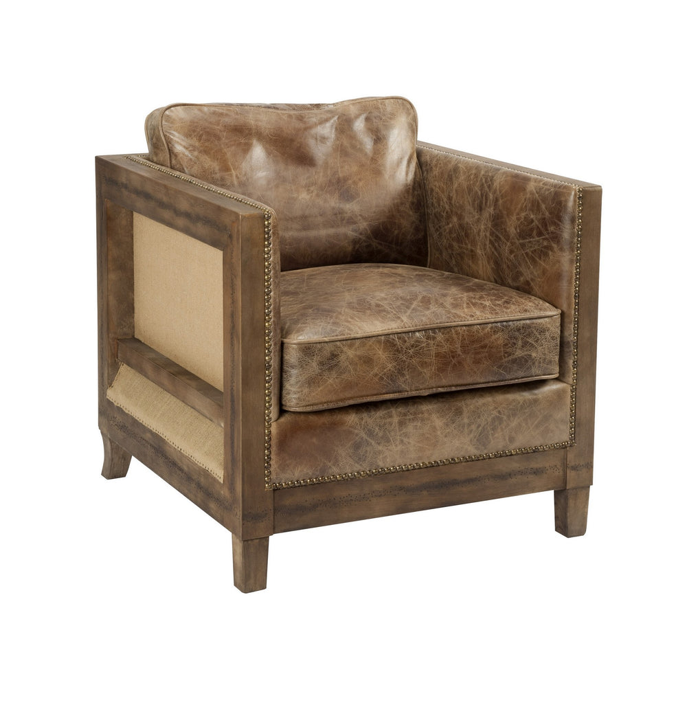 Moe's Darlington Club Chair in Light Brown Leather