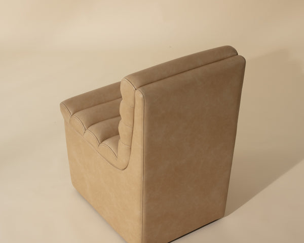 NORM WHEELED DINING CHAIR - COPLEY LATTE