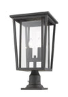 Seoul 2 Light Outdoor Pier Mounted Fixture in Oil Rubbed Bronze Finish