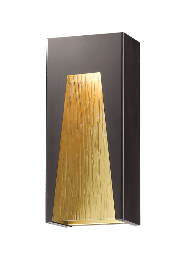 Millenial 1 Light Outdoor Wall Light in Bronze Gold Finish