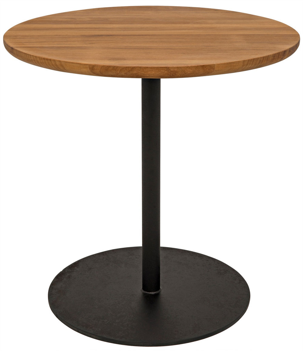Ford Small Side Table, Gold Teak with Steel Base
