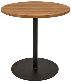 Ford Small Side Table, Gold Teak with Steel Base