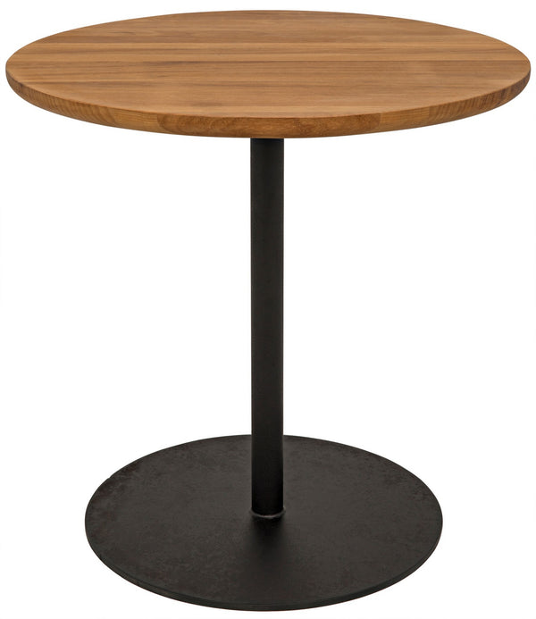 Ford Small Side Table, Gold Teak with Steel Base
