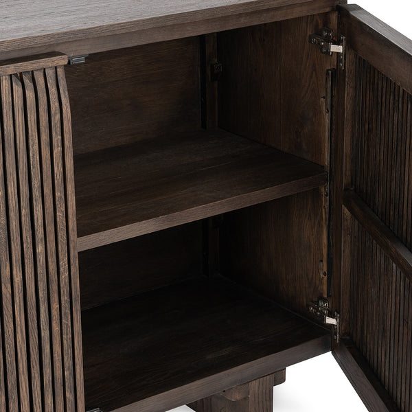 Roya Solid Wood 2Dr Cabinet - Toasted Brown