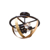 Capri AC11233 Semi Flush in Dark Bronze & Satin Brass