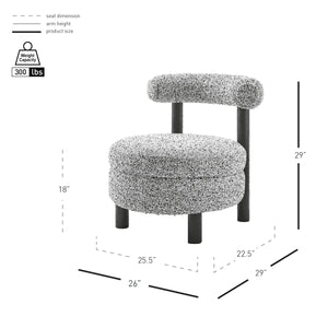 Esther Boucle Accent Chair, Speckled White 