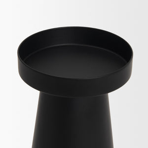 Quadir Tall Matte Black Metal Candle Holder