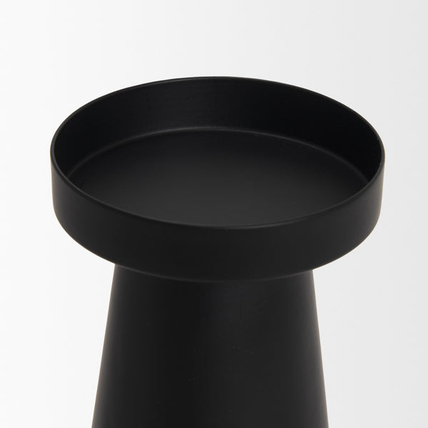 Quadir Tall Matte Black Metal Candle Holder