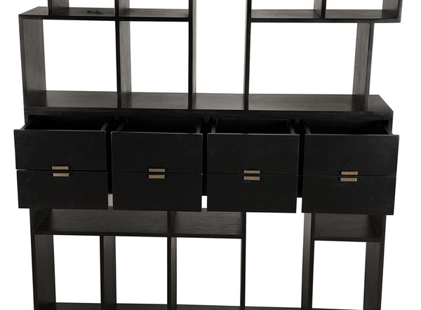 Grobius Bookcase, Hand Rubbed Black