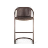 Portofino Distressed Antique Ebony Leather Bar Chair