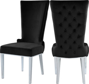 Hope Dining Chair In Black Velvet