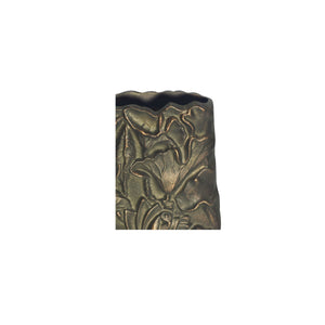 Sabine Cast Aluminum Vase in Antique Brass