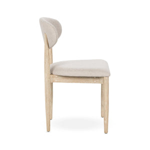 Tiber Upholstered Dining Chair Set of 2 in Cream Washed