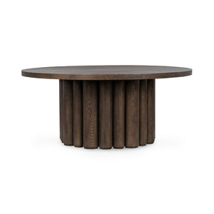 Tiber Solid Wood Round Dining Table in Cream Washed or Toasted Brown
