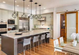 Vertical 1 Light Pendant in Matte Black + Brushed Nickel Finish