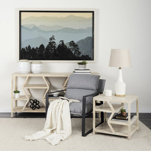 Guilia Castlerock Gray With Metal Frame Sling Accent Chair