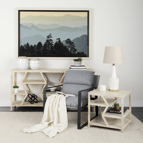 Guilia Castlerock Gray With Metal Frame Sling Accent Chair