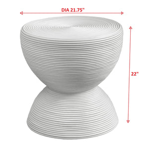 Bongo White Rattan Side Table