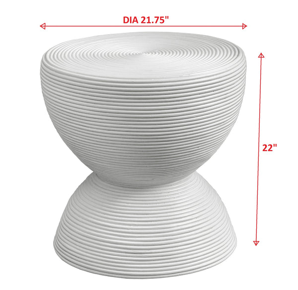 Bongo White Rattan Side Table