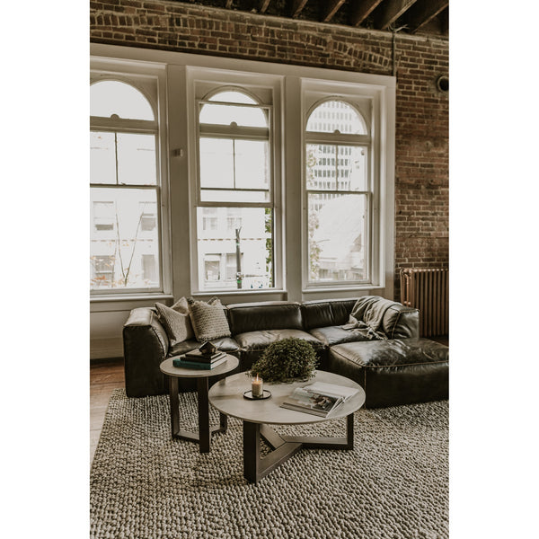Moe's Jinxx Coffee Table in Charcoal Grey Marble