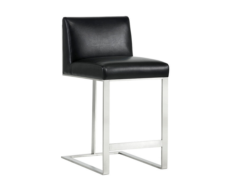 Dean Counter Stool - Stainless Steel - Cantina Black