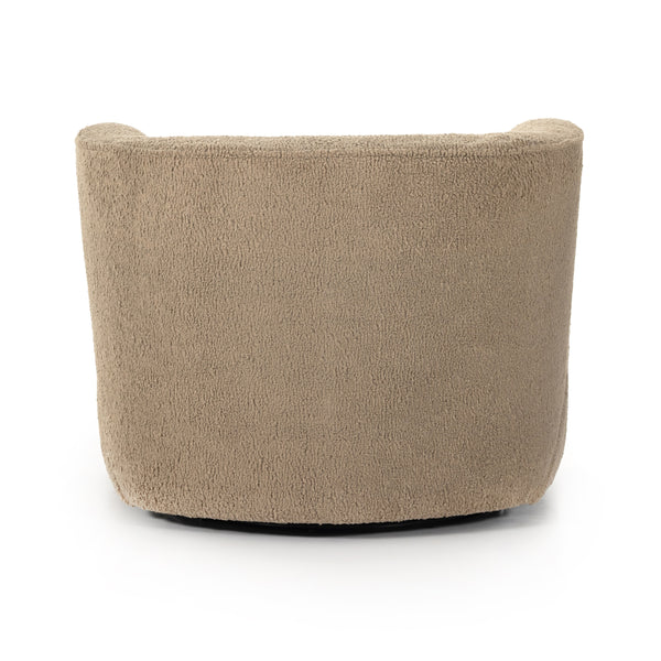 Mila Swivel Chair In Sheepskin Camel