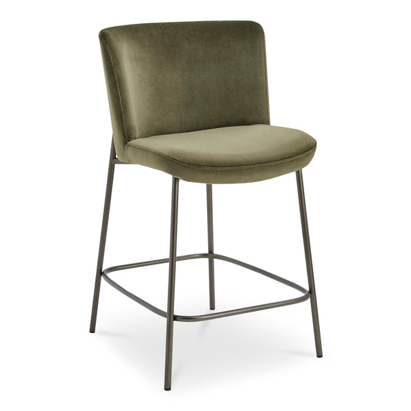 Early Counter Stool Faux Mohair Green