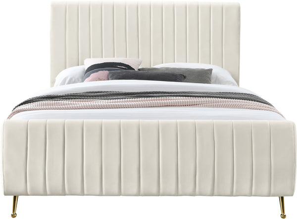 Marcos Full Bed In Cream Velvet