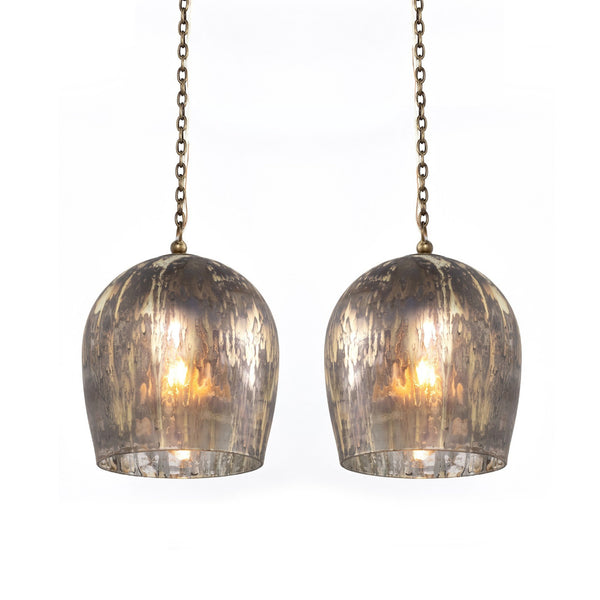 Anya Pendant - Distressed Mercury Glass