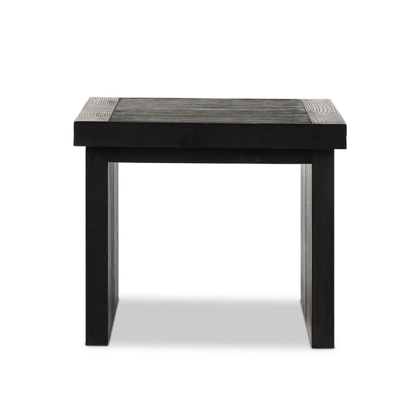 Warby End Table in Worn Black Oak