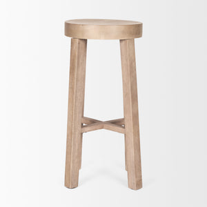 Brahma 30" Total Height White Washed Wood Stool