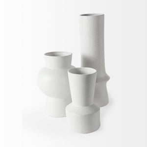 Laforge 17.3H White Ceramic Vase