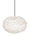 Eos XL Plug-In Pendant in White with Black Cord