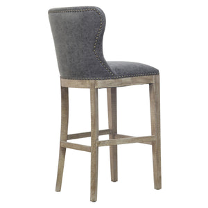 Dorsey Bar Stool Drift Wood Legs In Nubuck Charcoal