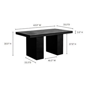 Aurelius 2 Outdoor Dining Table in Black