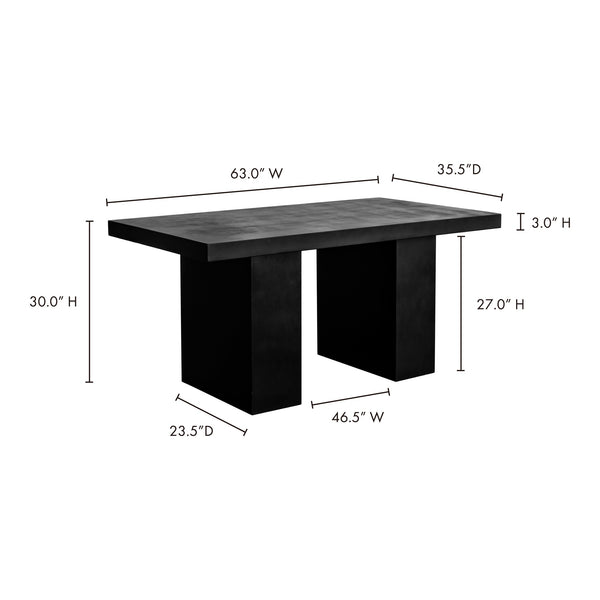 Aurelius 2 Outdoor Dining Table in Black