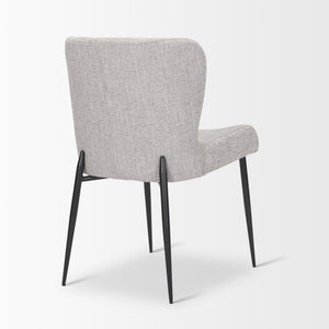 Hartt Dining Chair W/ Matte Black Metal Frame and Gray Fabric