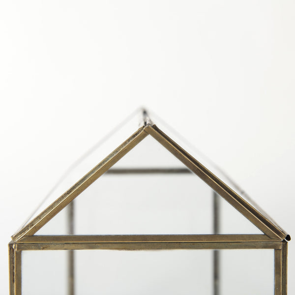 Hutt 16L x 6W x 9H Gold Glass Terrarium Box
