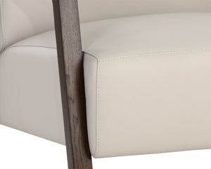 NEYMAR LOUNGE CHAIR - LINEA LIGHT GREY LEATHER