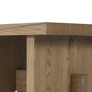 Isaac End Table In Rubbed Light Oak Veneer